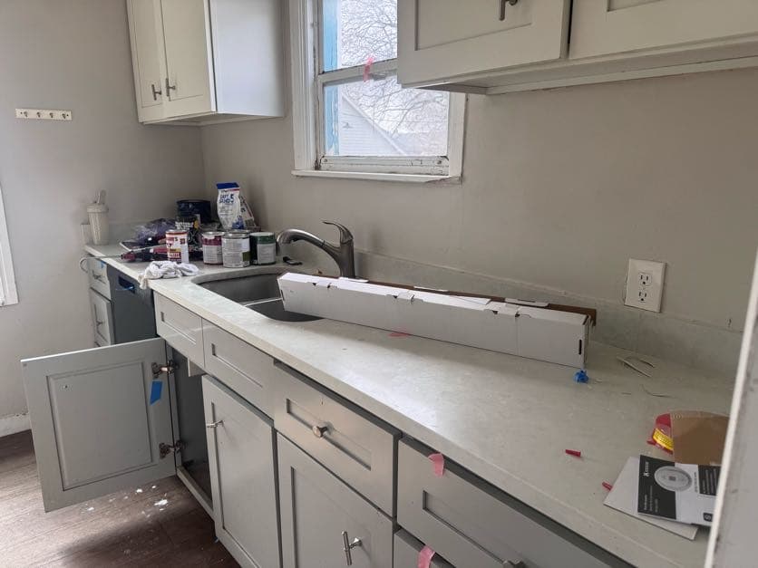 Kitchen cleaned by Sky House Cleaning, before